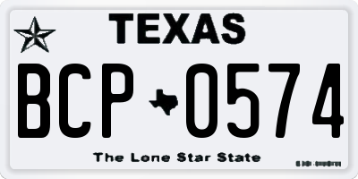 TX license plate BCP0574