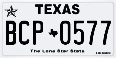 TX license plate BCP0577