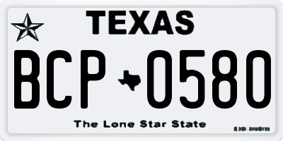 TX license plate BCP0580