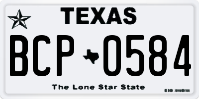 TX license plate BCP0584