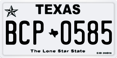 TX license plate BCP0585