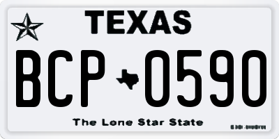 TX license plate BCP0590