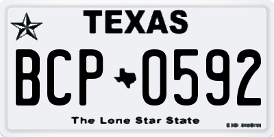 TX license plate BCP0592