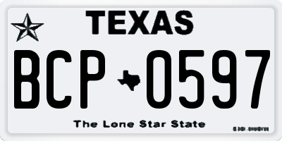 TX license plate BCP0597
