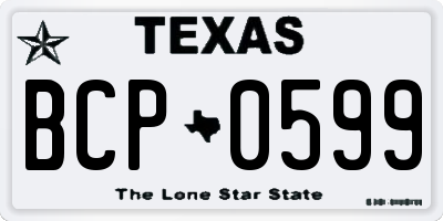 TX license plate BCP0599