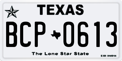 TX license plate BCP0613