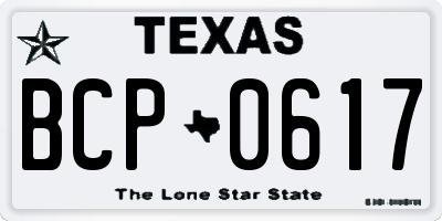 TX license plate BCP0617