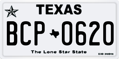 TX license plate BCP0620