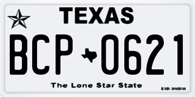 TX license plate BCP0621