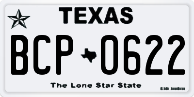 TX license plate BCP0622