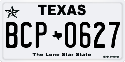 TX license plate BCP0627