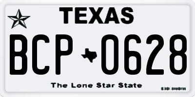TX license plate BCP0628
