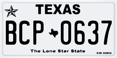 TX license plate BCP0637