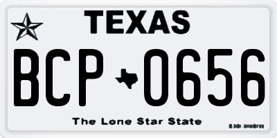 TX license plate BCP0656