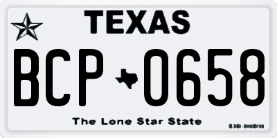 TX license plate BCP0658