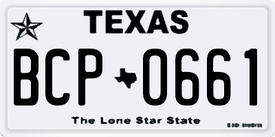 TX license plate BCP0661