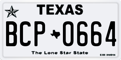 TX license plate BCP0664