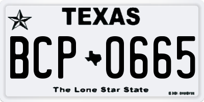 TX license plate BCP0665