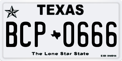 TX license plate BCP0666