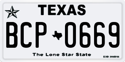 TX license plate BCP0669