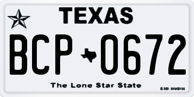 TX license plate BCP0672