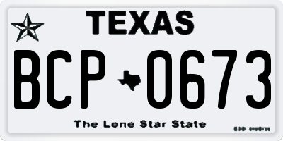 TX license plate BCP0673