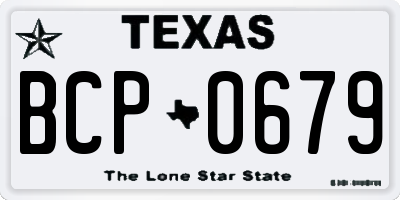 TX license plate BCP0679