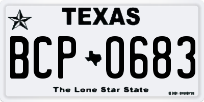 TX license plate BCP0683