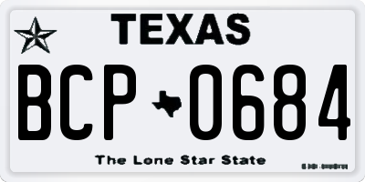 TX license plate BCP0684