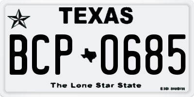 TX license plate BCP0685