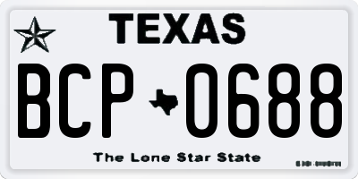 TX license plate BCP0688