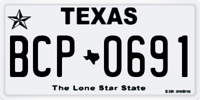 TX license plate BCP0691