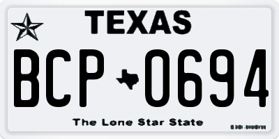 TX license plate BCP0694