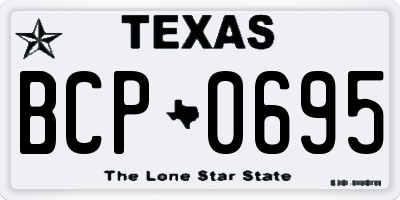 TX license plate BCP0695
