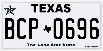 TX license plate BCP0696