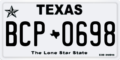 TX license plate BCP0698
