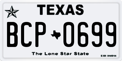 TX license plate BCP0699