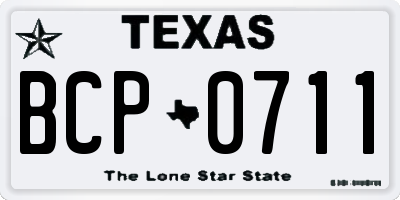 TX license plate BCP0711