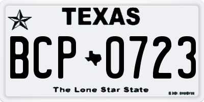 TX license plate BCP0723