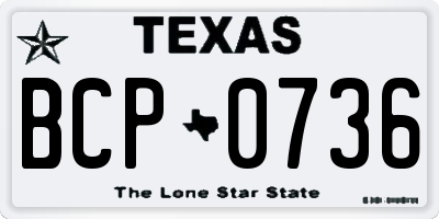 TX license plate BCP0736