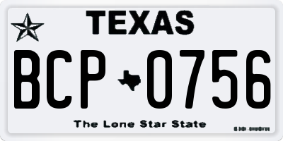 TX license plate BCP0756