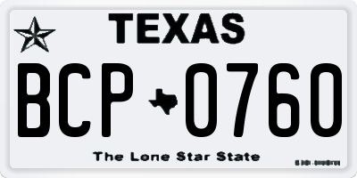 TX license plate BCP0760