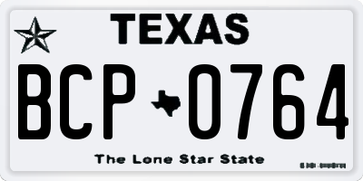 TX license plate BCP0764