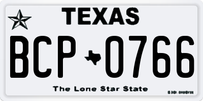 TX license plate BCP0766
