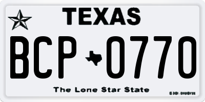 TX license plate BCP0770