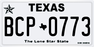 TX license plate BCP0773