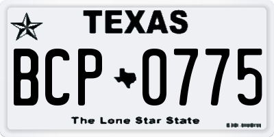 TX license plate BCP0775