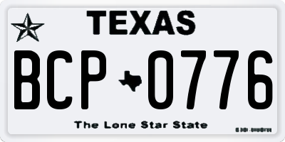 TX license plate BCP0776
