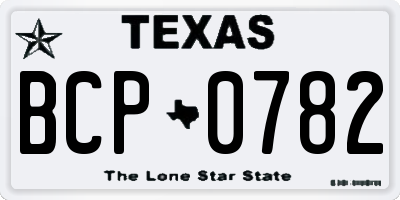 TX license plate BCP0782