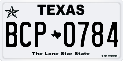 TX license plate BCP0784